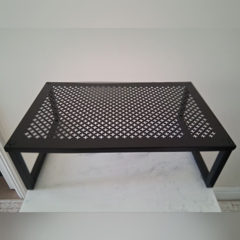 Black Metal Monitor Stand Riser with Anti-Slip Suction Cup - Picture 2 of 8